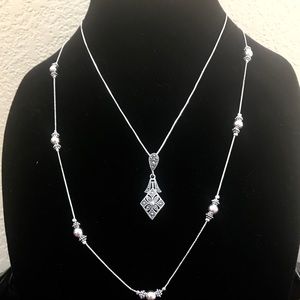 (SOLD)TWO NAPIER SILVER NECKLACES